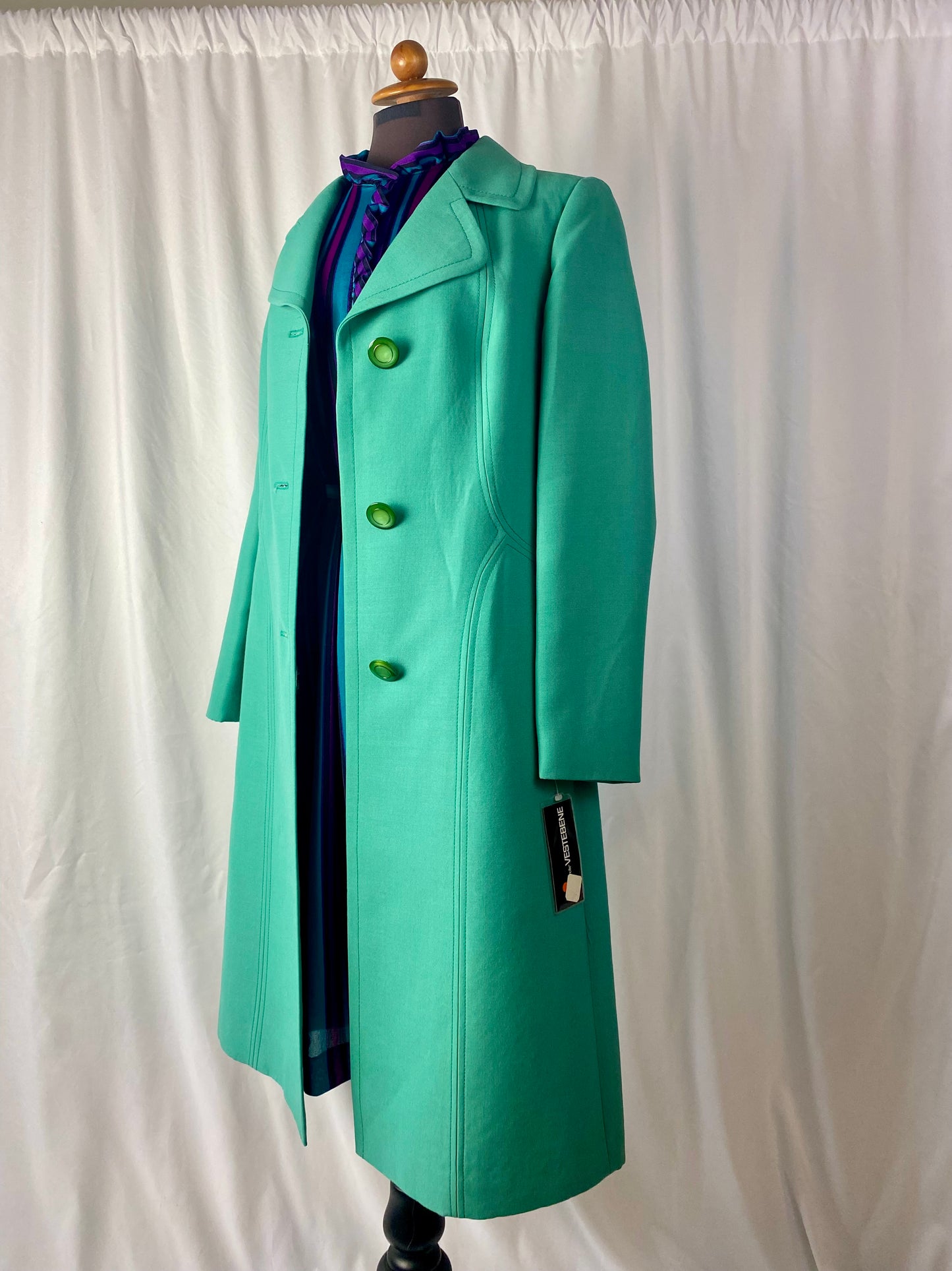 Cappotto anni ‘70 acquamarina - TG. 40