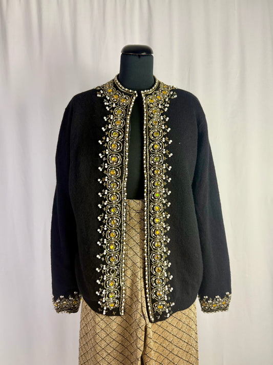 Cardigan in angora con prezioso ricamo - TG. 44