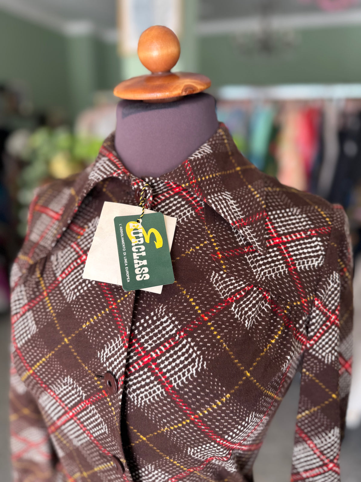 Abito anni ‘70 tartan fondo di magazzino - TG. 38
