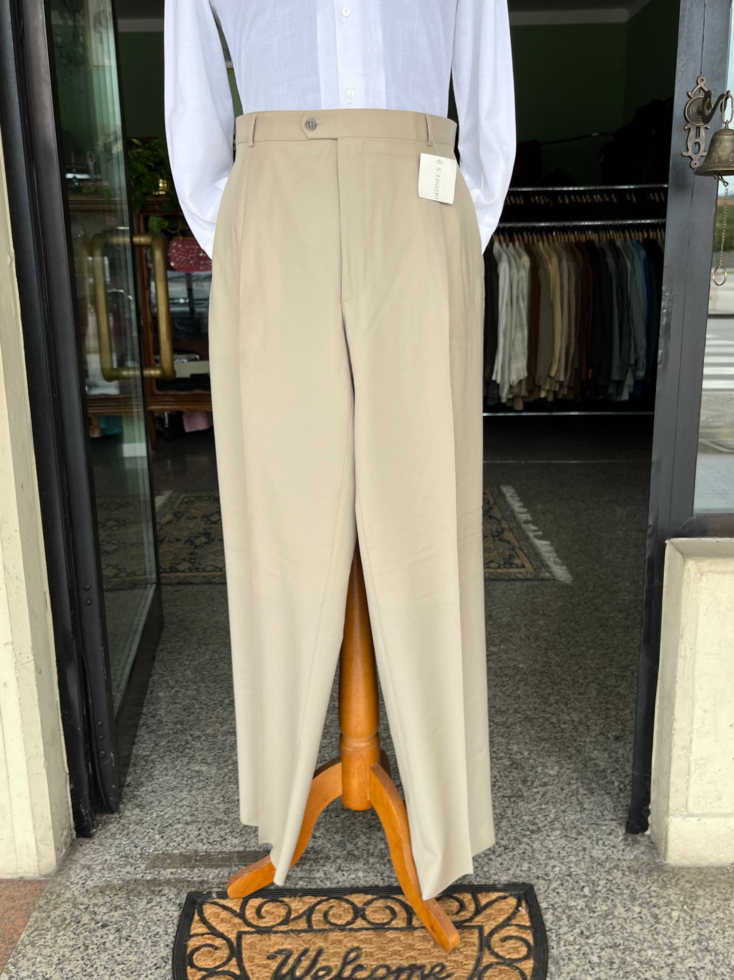 Calzoni in lana Merinos extrafine color beige tg. 60