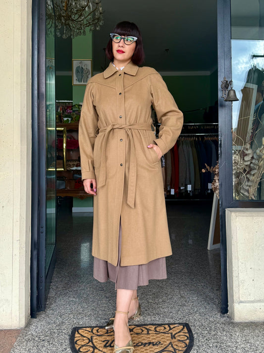 Cappotto Loden color cammello in lana e alpaca - TG. 40