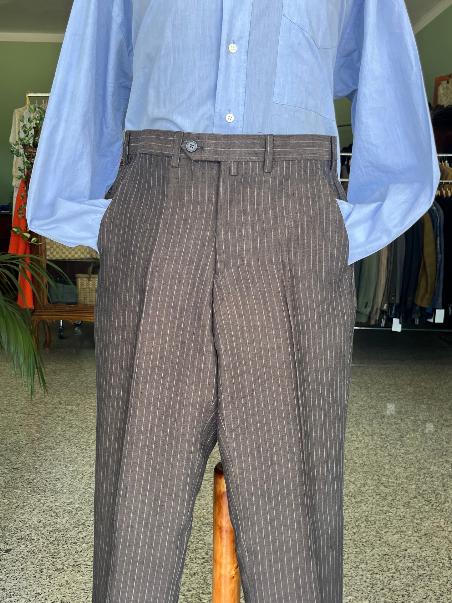 Completo in lino gessato NOS tg. 48