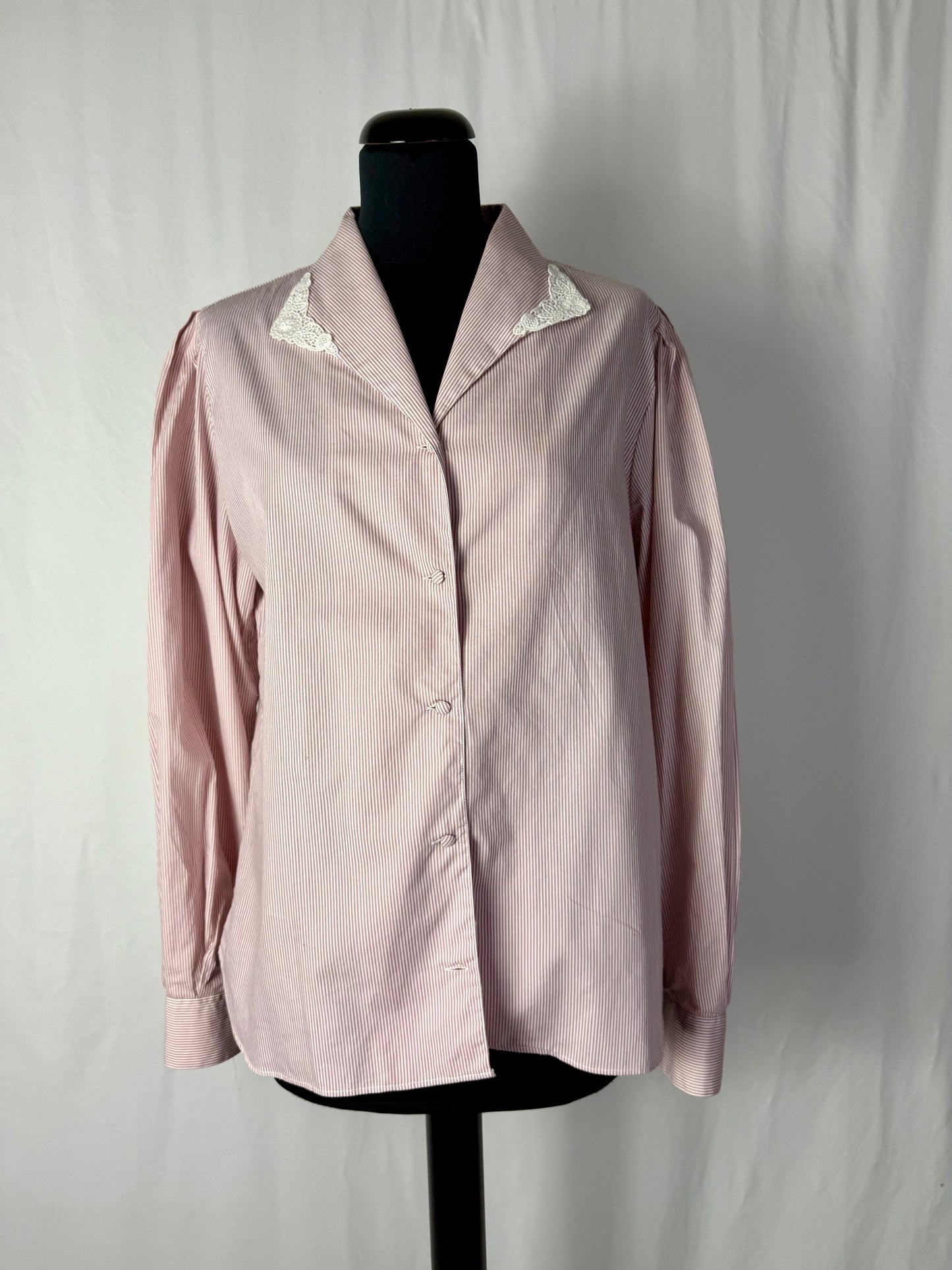 Camicia in cotone con colletto in pizzo - TG. 44 circa