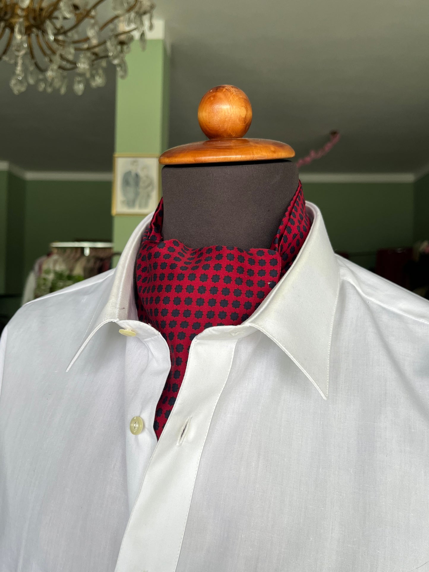 Ascot misto seta micro-fantasia