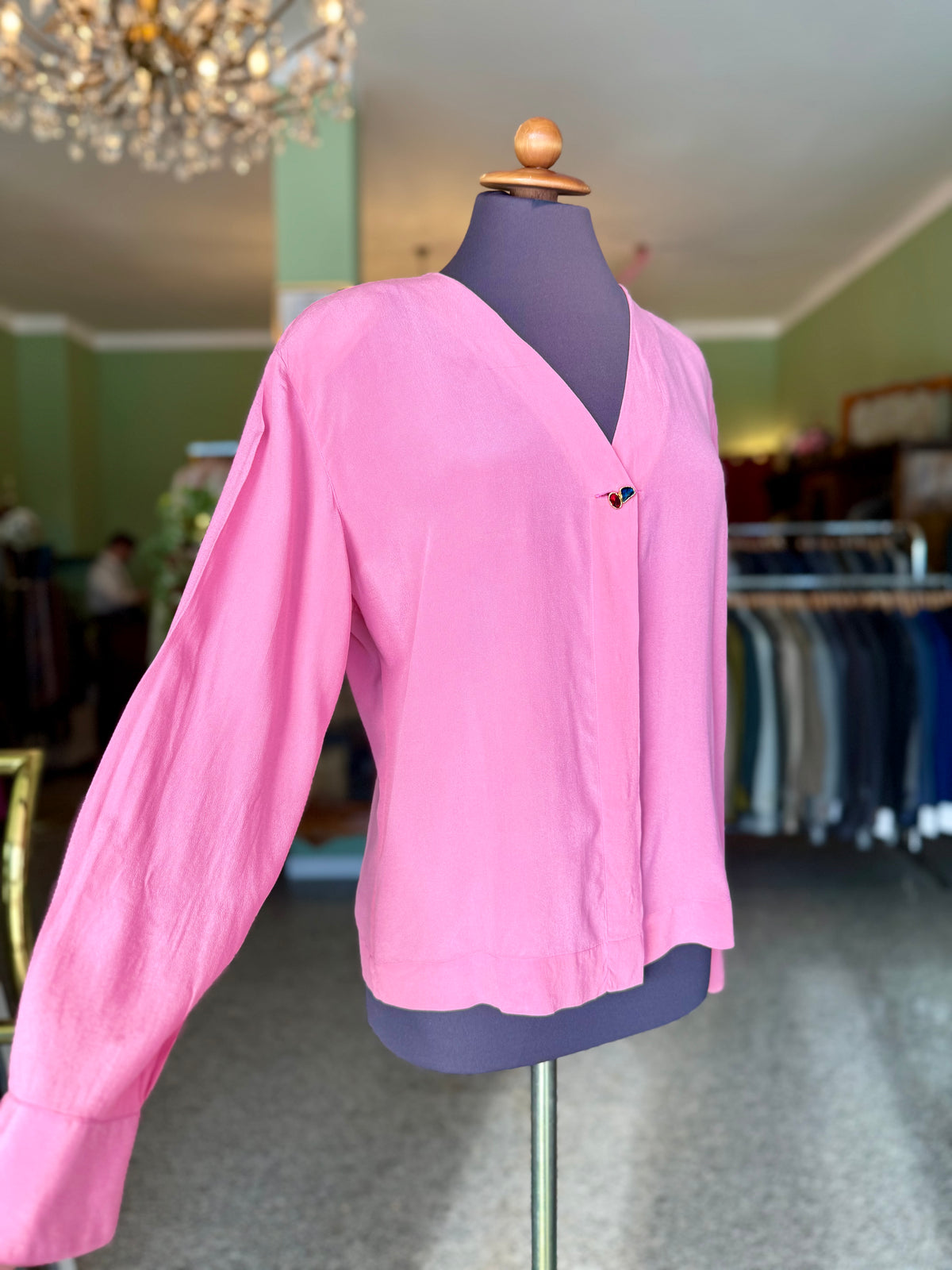 Camicia rosa in 100% seta - TG. 44/46