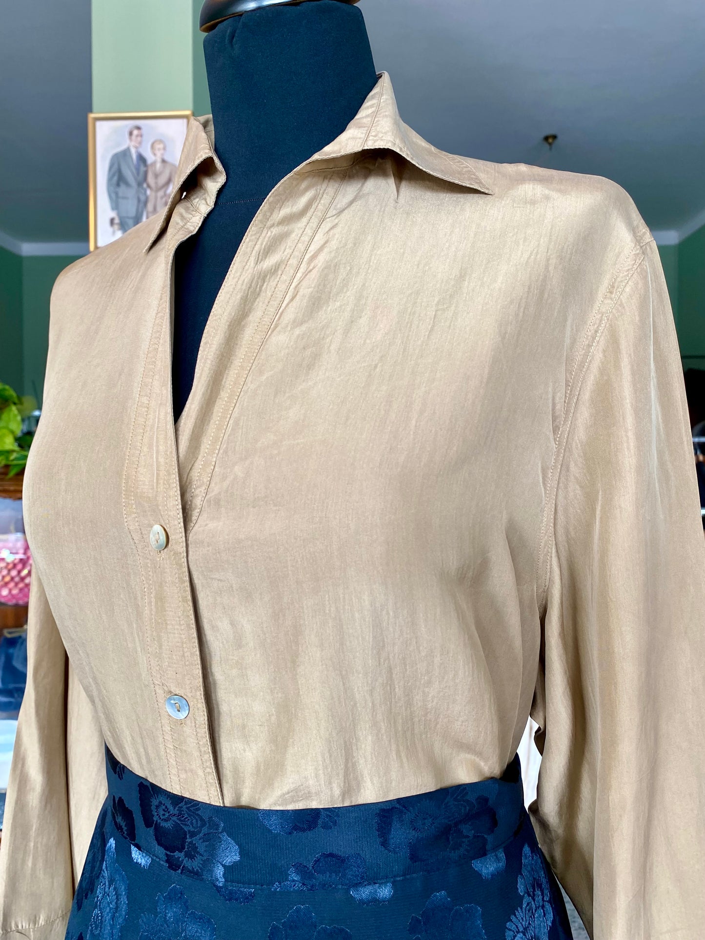 Camicia oro 100% seta - TG. 44/46