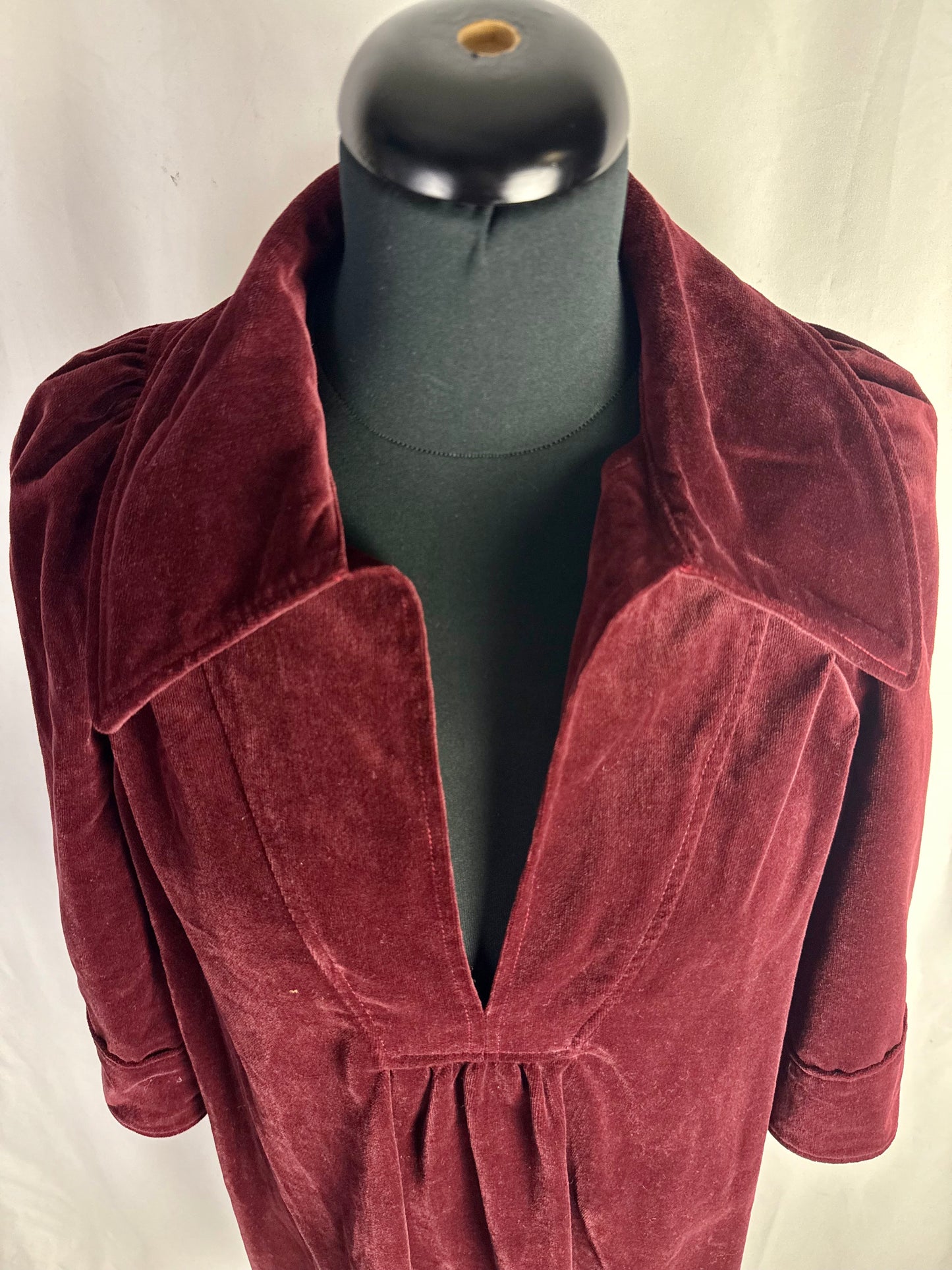 Abito anni ‘70 in velluto borgogna - TG. 40