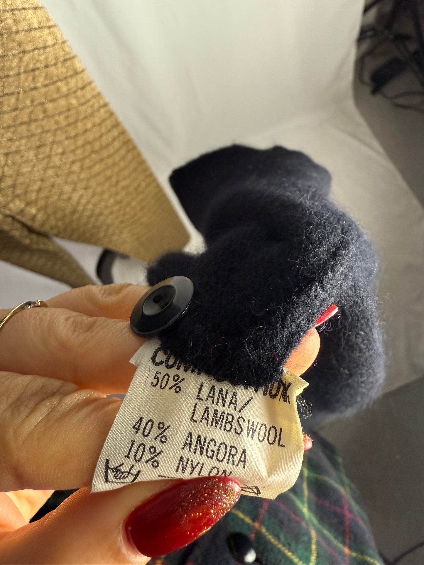 Cardigan in angora con ricami gioiello - TG. 42/44