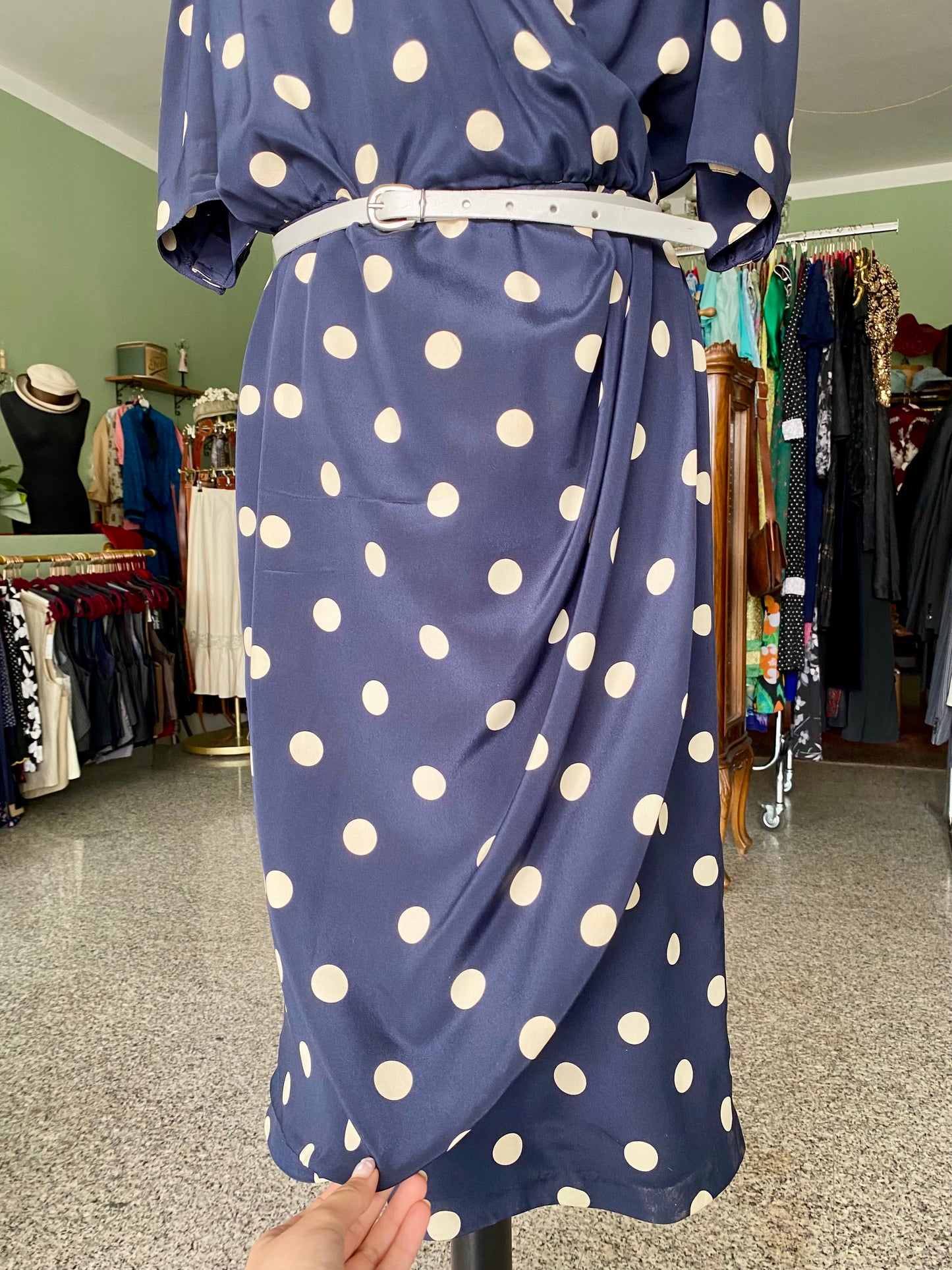 Abito classico a pois in seta - TG. 46