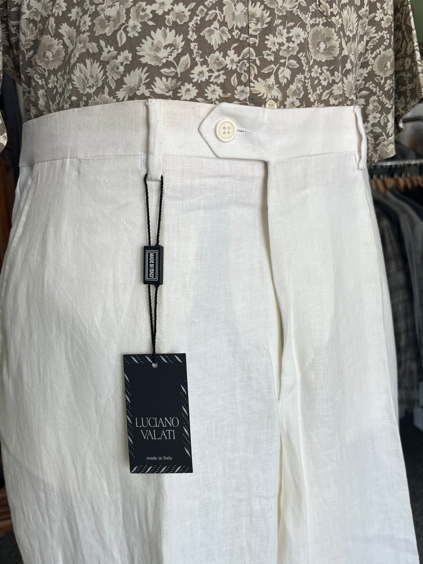Calzoni anni ‘90 lino off-white NOS tg. 56