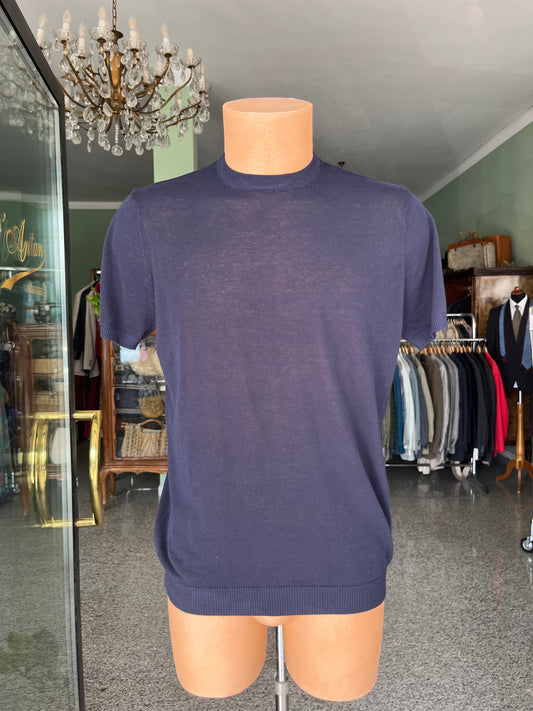 T-shirt a maniche corte cotone/lino tg. 48