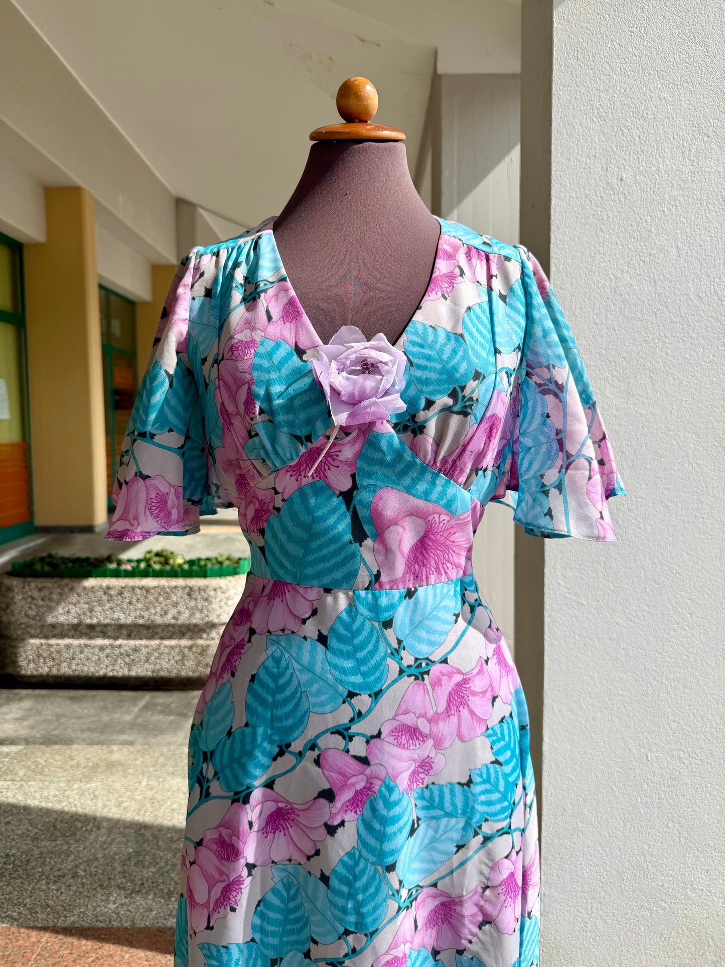 Maxi dress anni ‘70 stampa floreale - TG. 40
