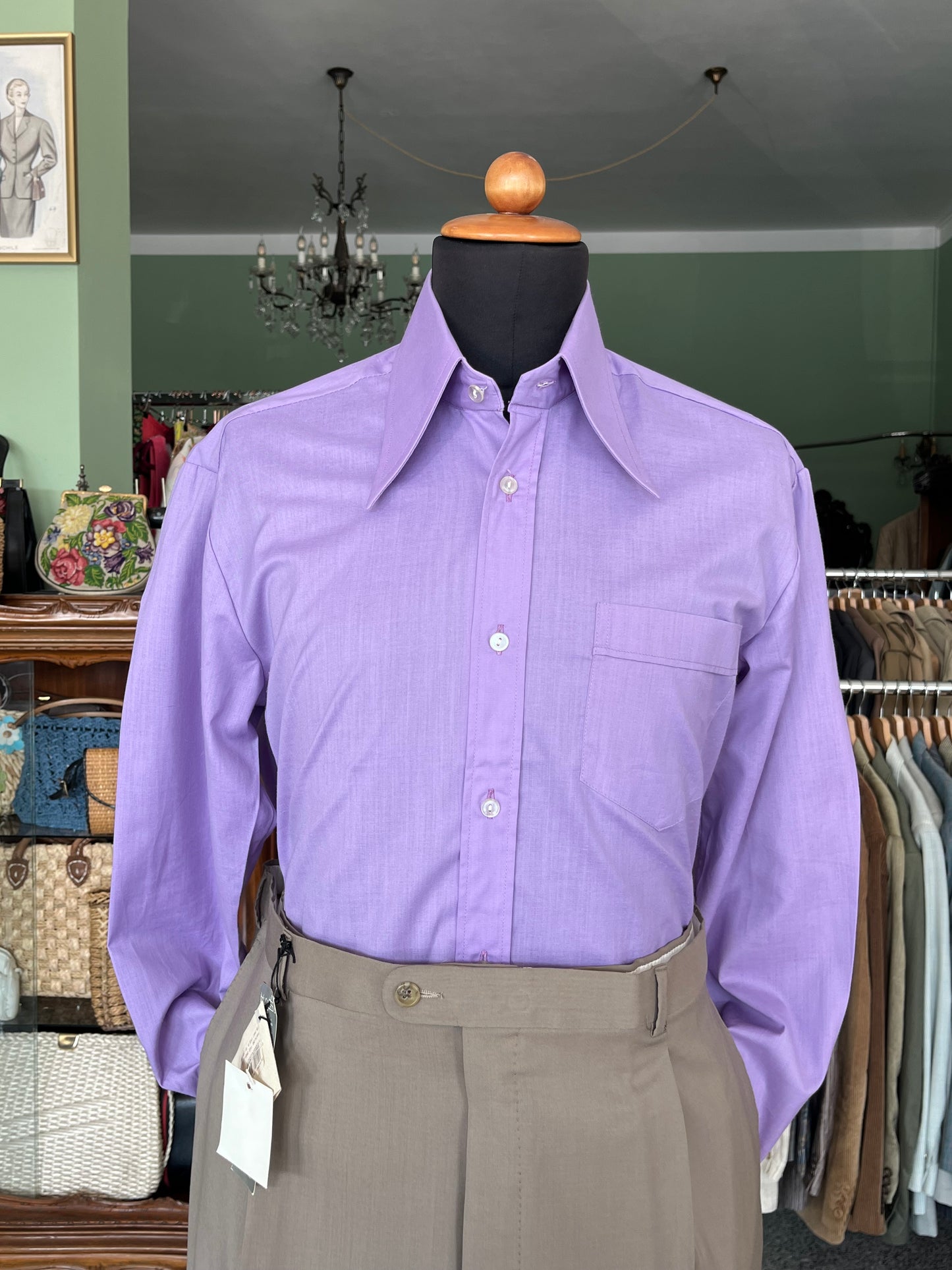 Camicia anni ‘70 viola NOS