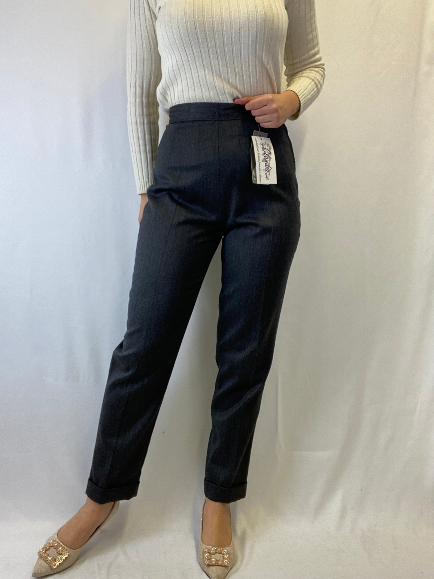 Pantaloni classici grigio scuro - TG. 38