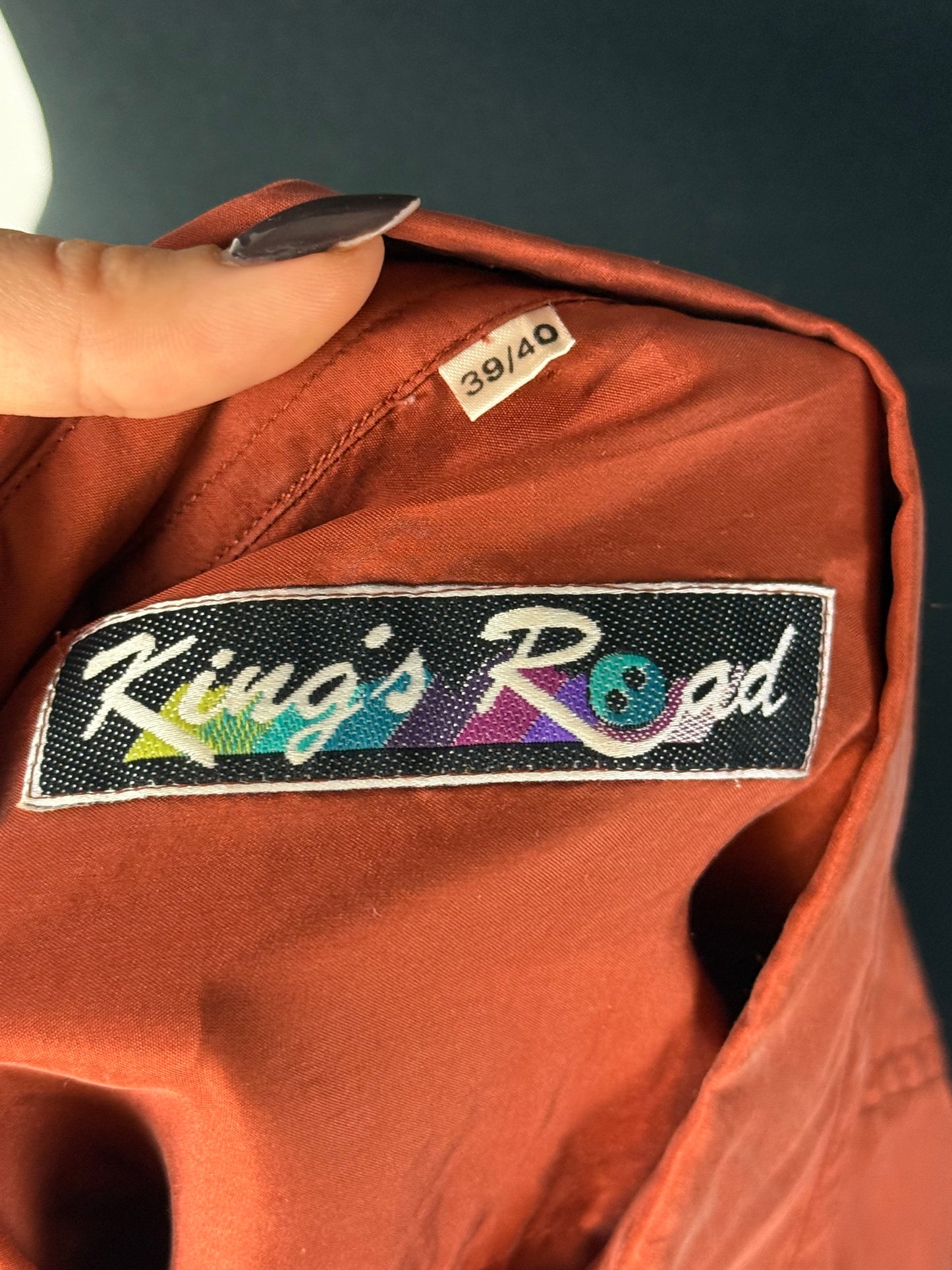 Camicia in pura seta color ruggine - TG. 50/52