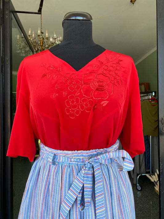 Camicia rossa misto seta - TG. 46/48