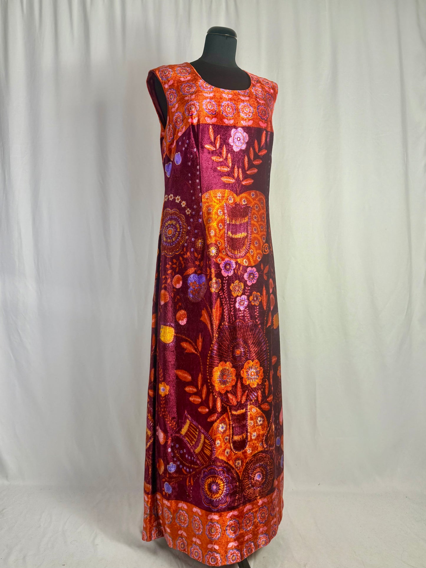Maxi dress anni ‘70 in velour - TG. 42/44