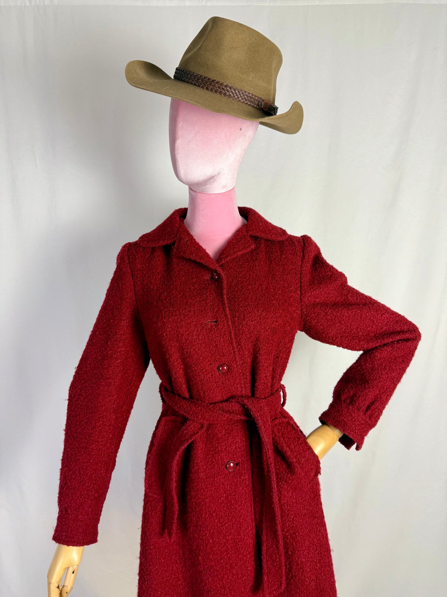 Cappotto anni ‘70 borgogna - TG. 38