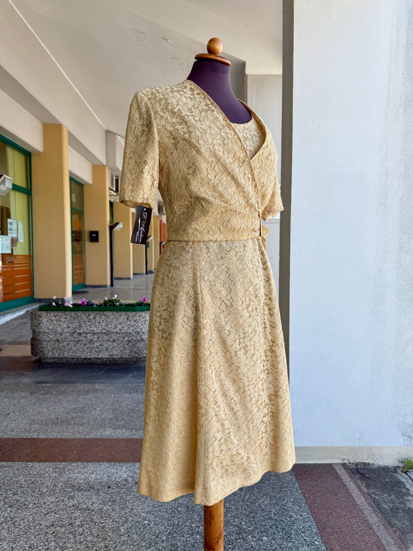 Abito + giacchino anni ‘60 in pizzo - TG. 40