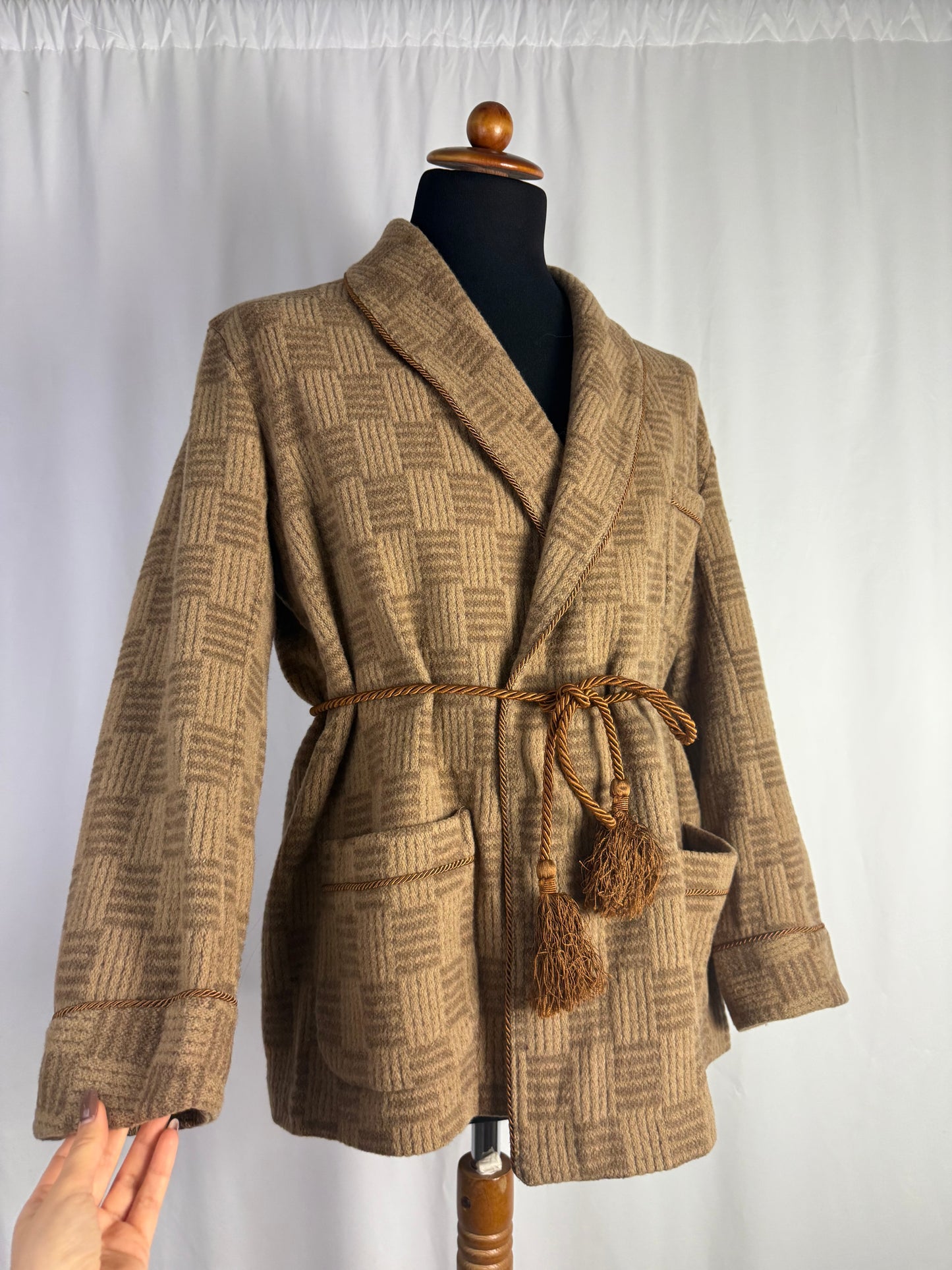 Giacca da camera beige con motivo geometrico - TG. S/M