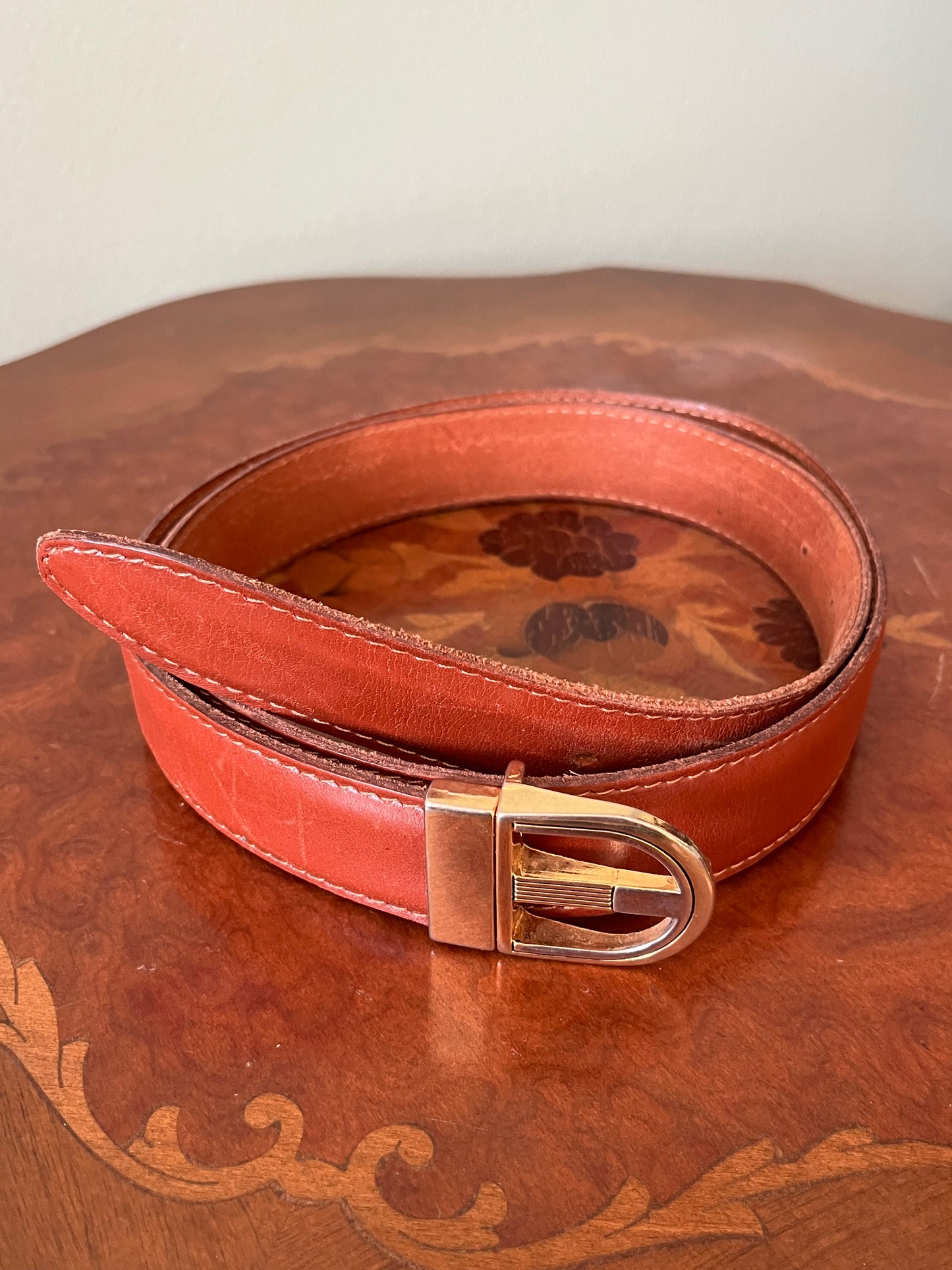 Cintura in pelle marrone