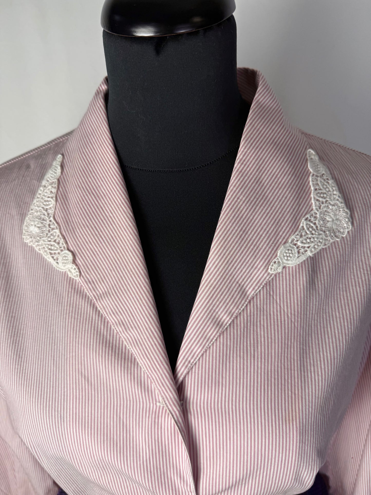 Camicia in cotone con colletto in pizzo - TG. 44 circa