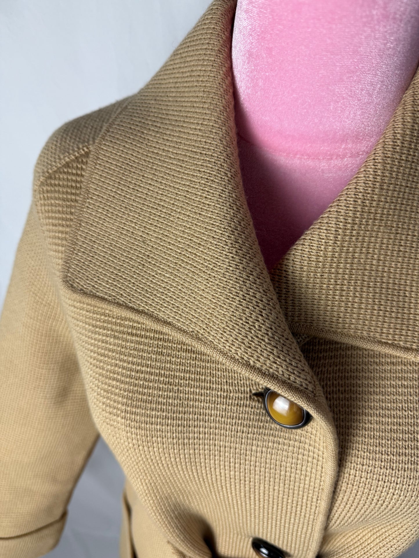 Cappotto in maglia di pura lana con cintura - TG. 42