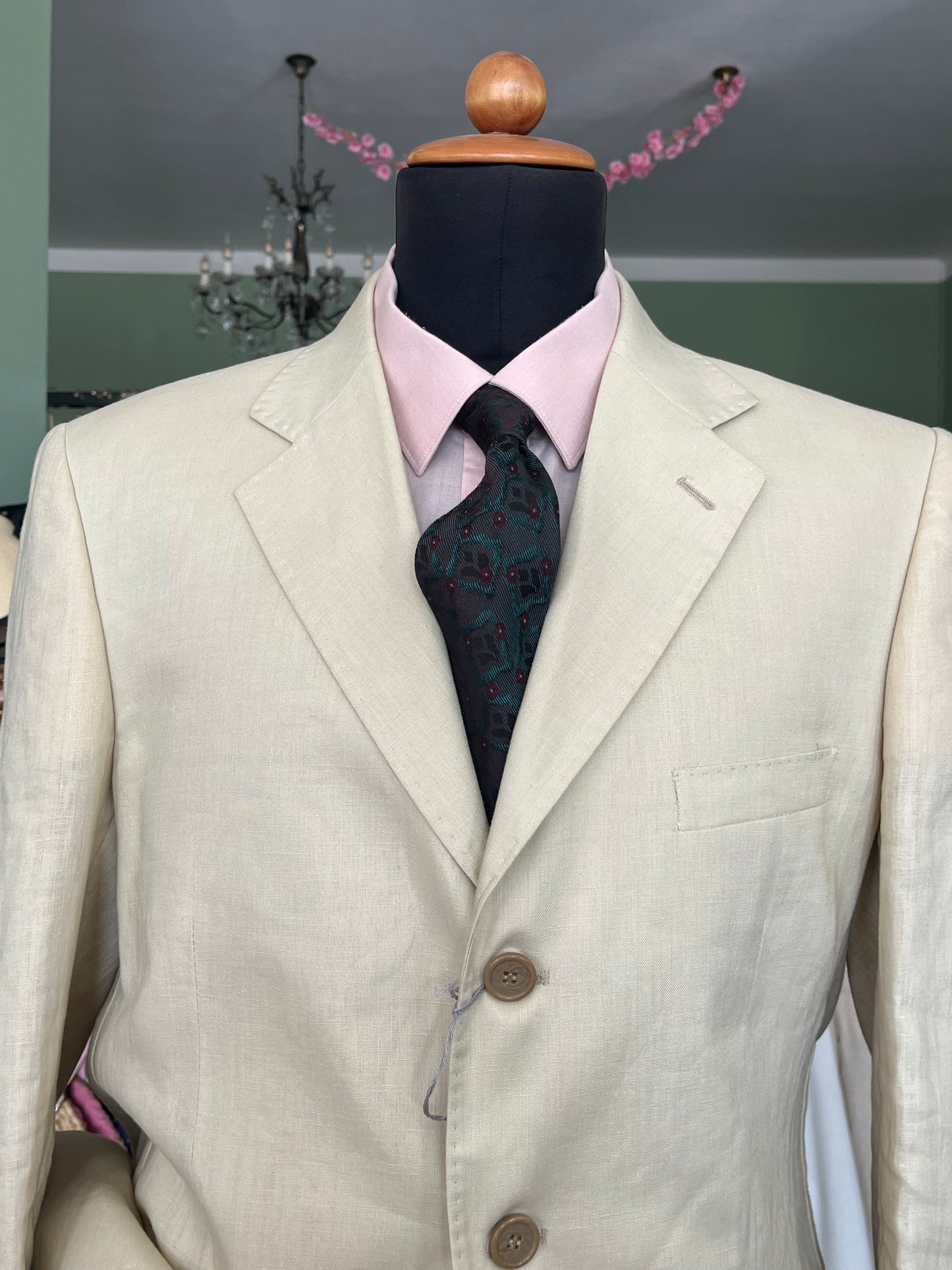 Completo in lino crema NOS tg. 52