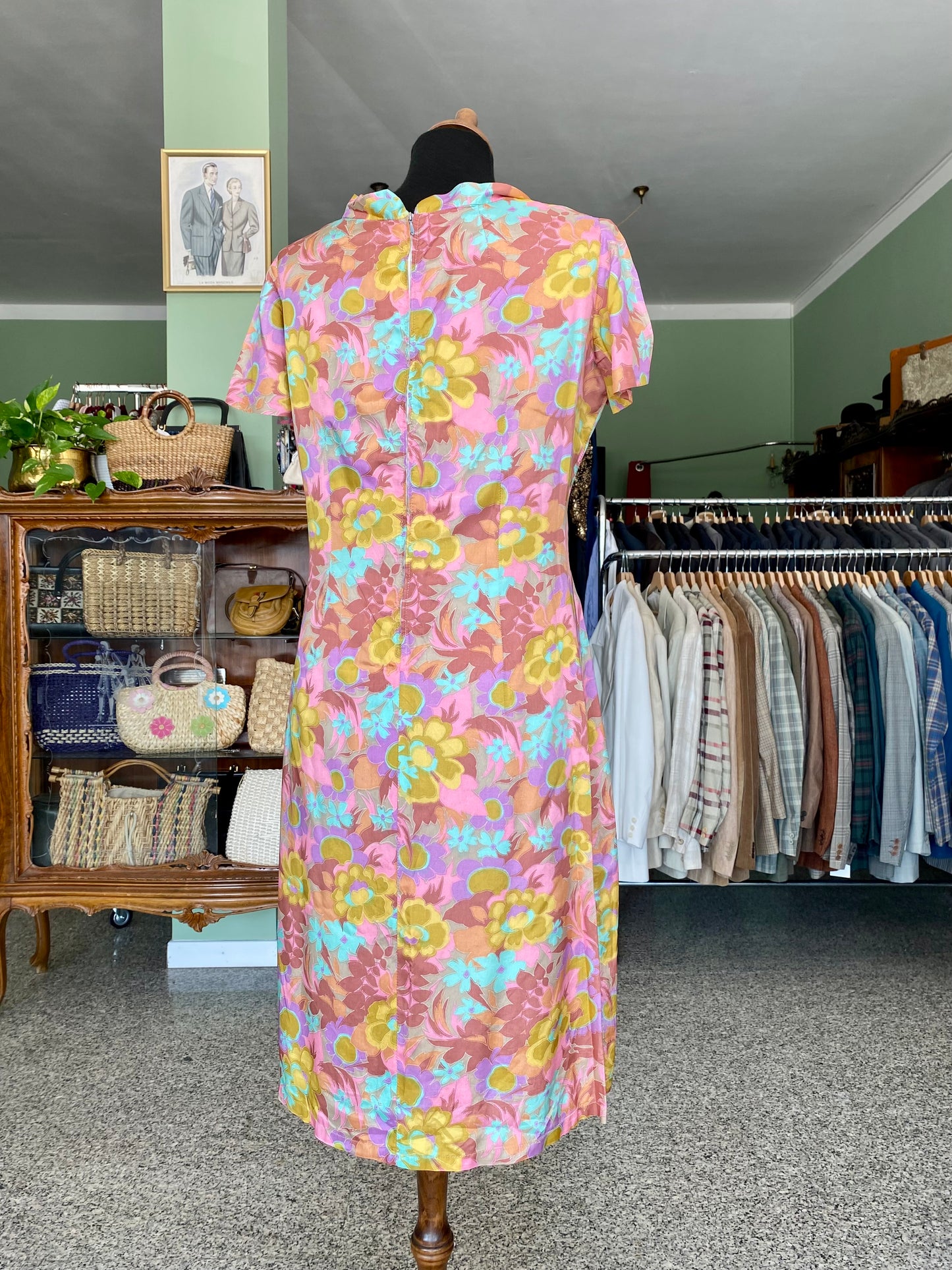 Abito in seta anni ‘60 con stampa iconica - TG. 46