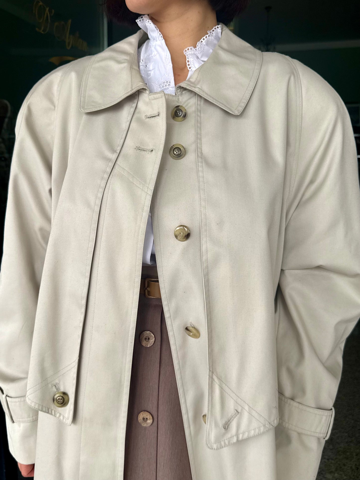 Trench beige chiaro con mantella - TG. 50-56