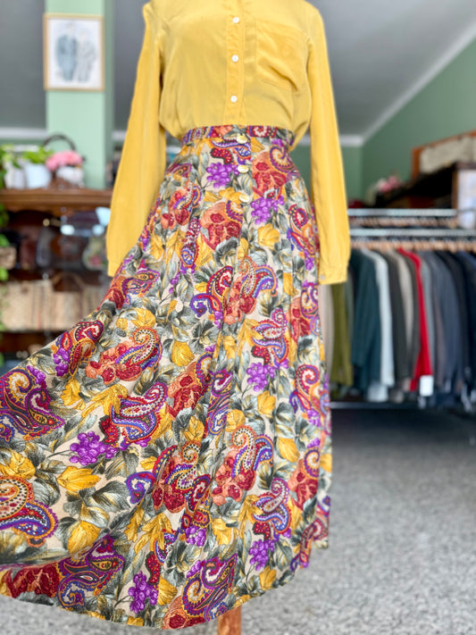 Gonna anni ‘80 stampa paisley e floreale - TG. 36