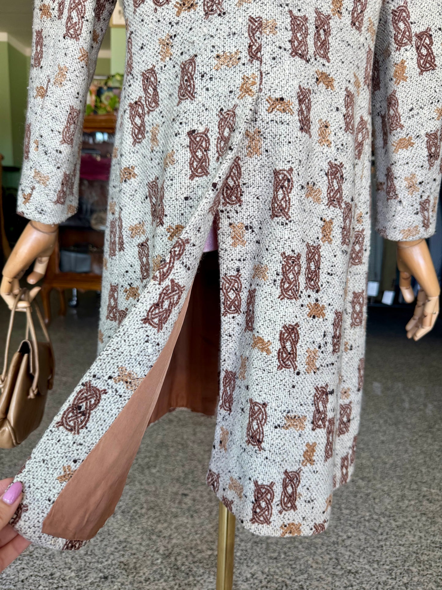 Cappotto anni ‘60 con fantasia geometrica - TG. 40/42