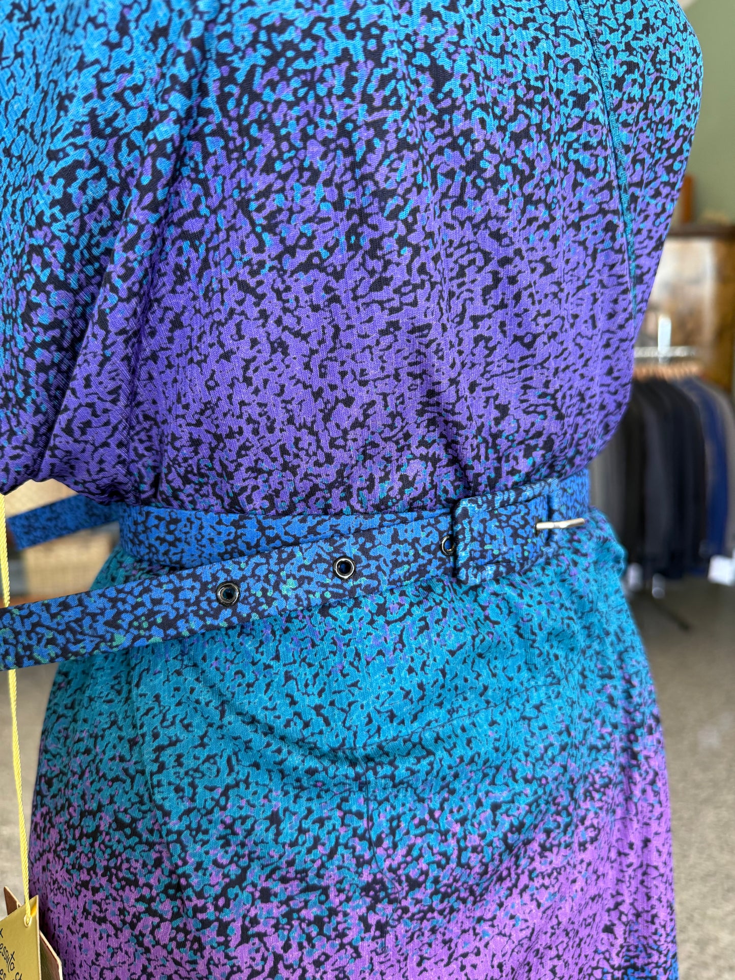 Abito anni ‘70 blu e viola - TG. 50/52