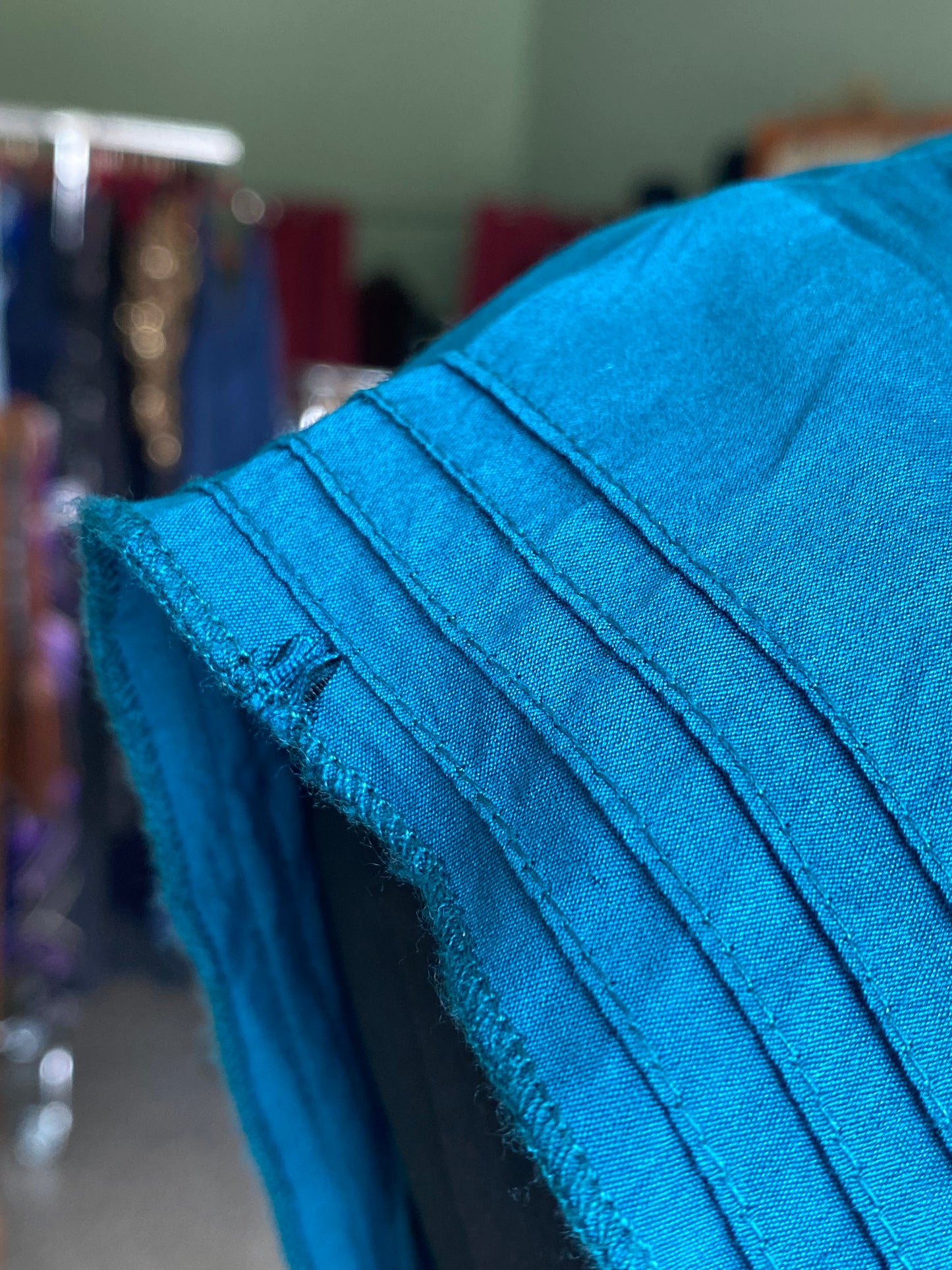 Abito in pura seta blu ottanio - TG. 42/44