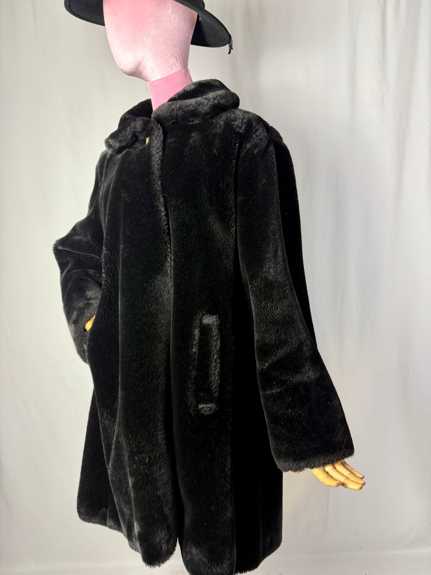 Teddy coat anni ‘80 in eco pelliccia - TG. 44 circa