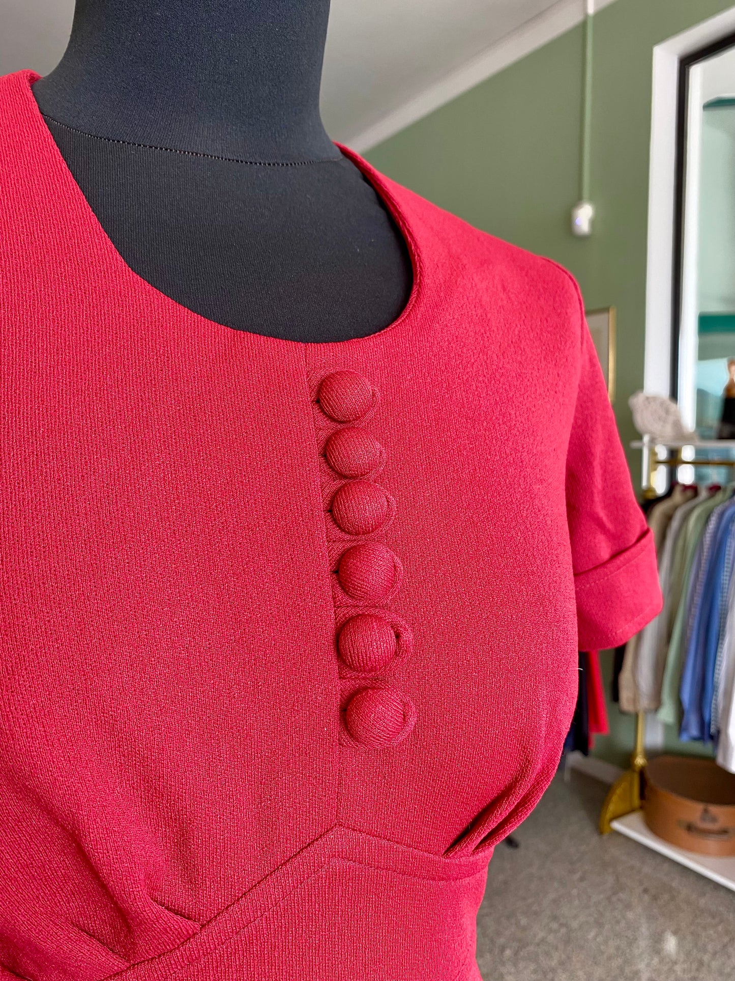 Mini dress anni ‘70 color ciliegia - TG. 38