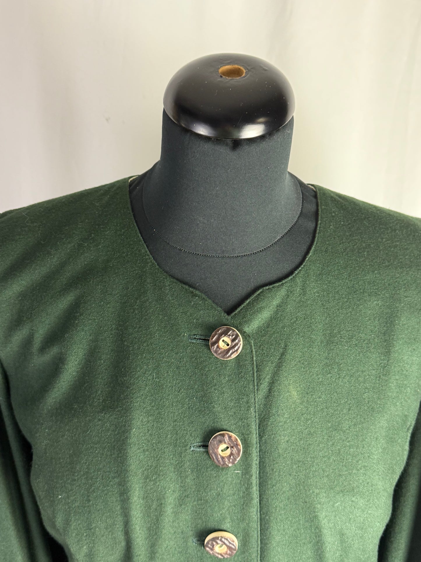 Abito tirolese verde bosco in pura lana - TG. 44