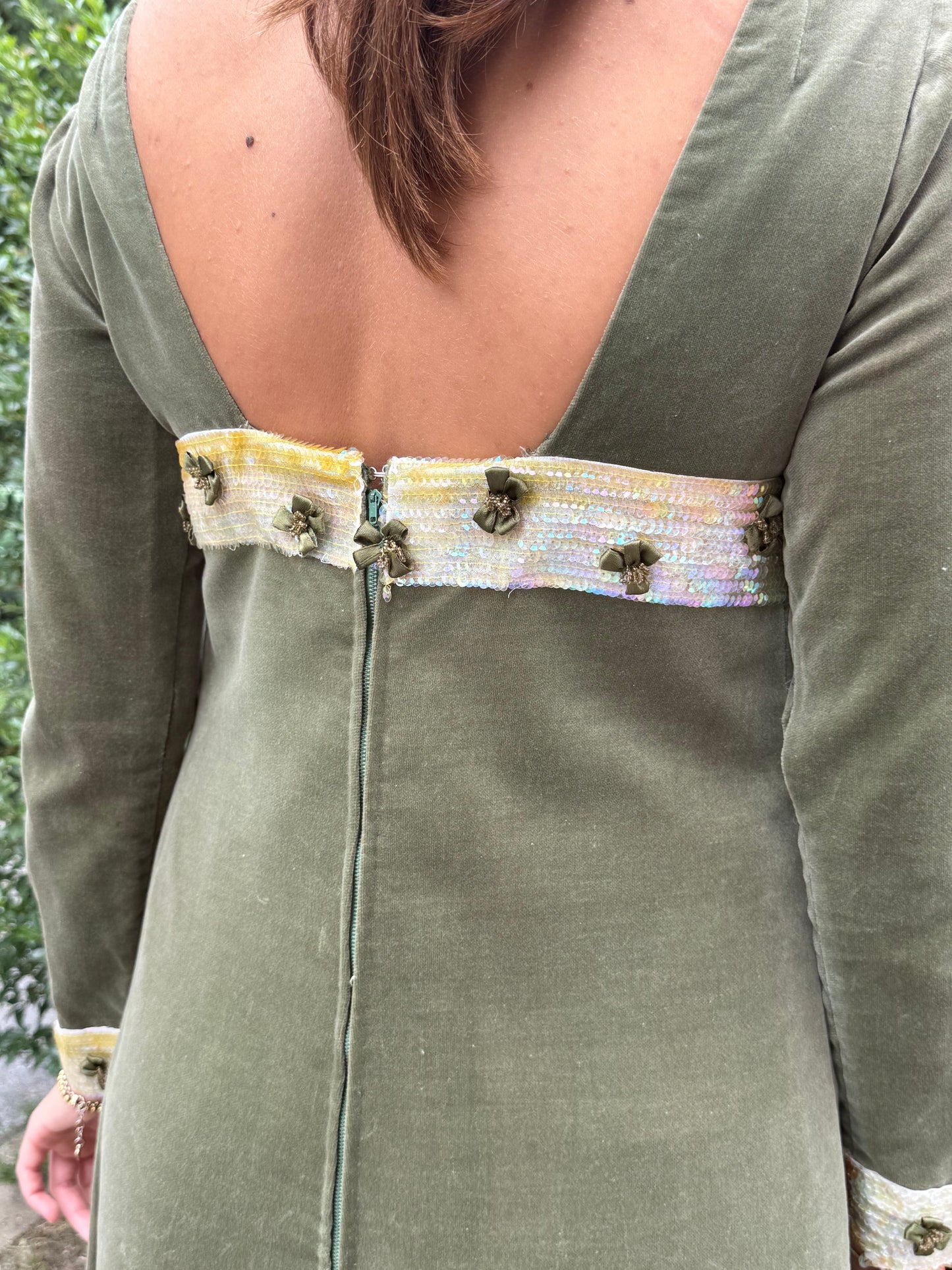 Maxi dress anni ‘70 in velluto - stile Regency - TG. 38/40