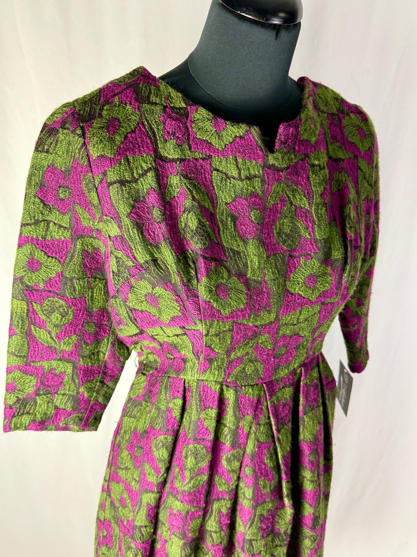 Abito fine anni ‘50 verde e viola - TG. 40
