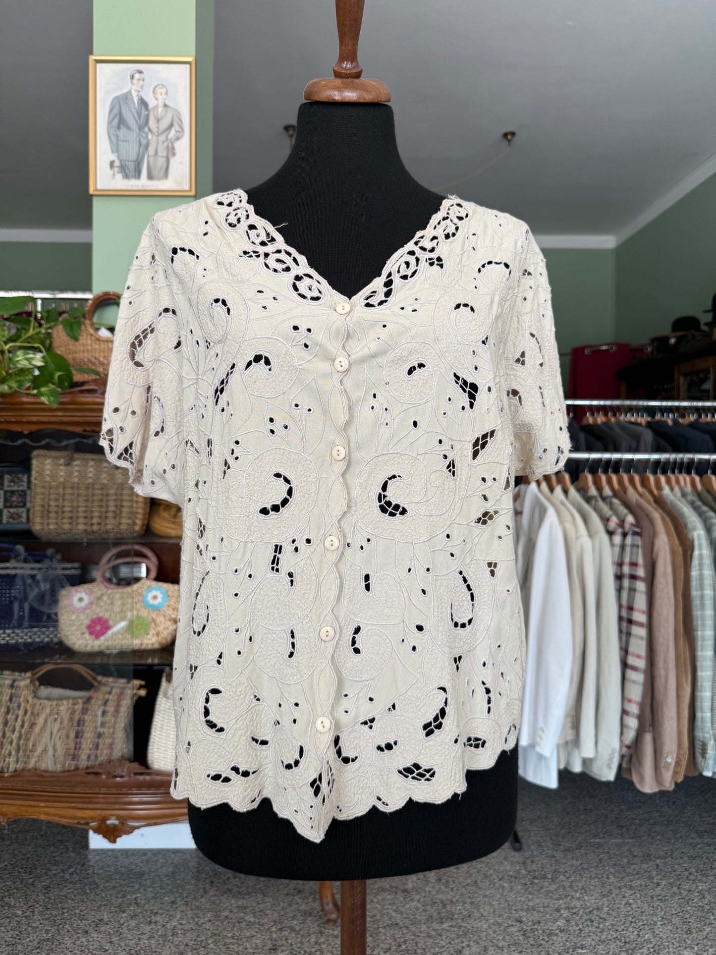 Blusa in cotone traforato - TG. 50/52
