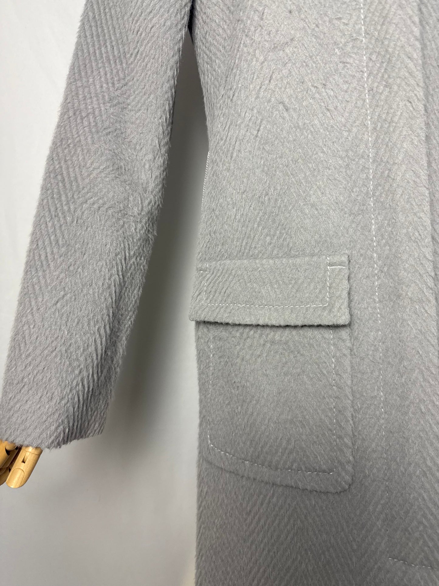 Cappotto sartoriale Ballantyne in lana spigata grigio chiaro – Made in Italy - TG. 40