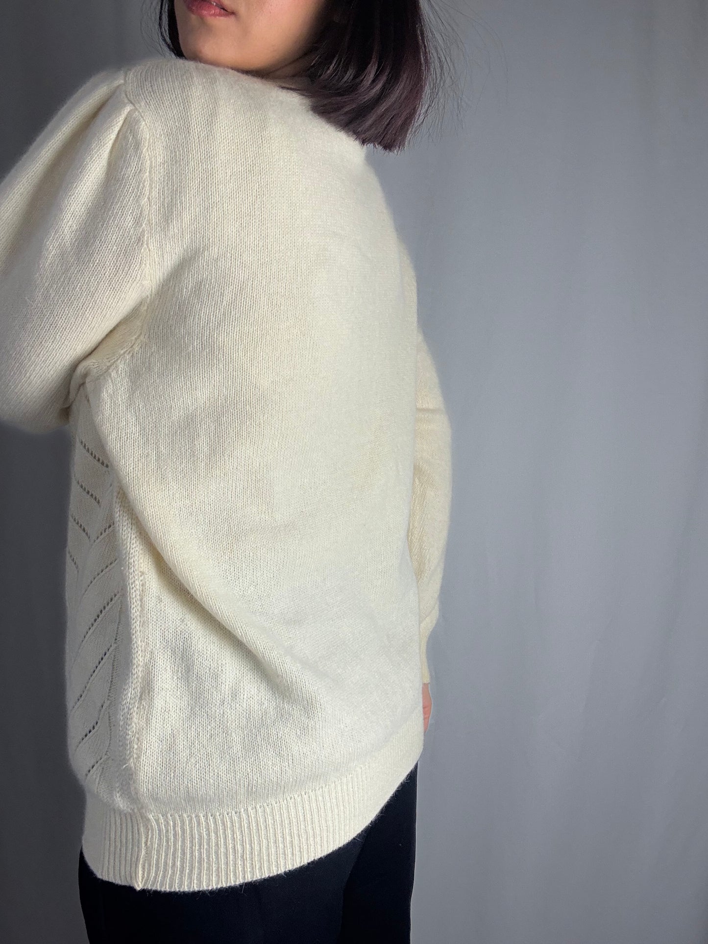 Maglione in lana con motivo a spina di pesce - TG. 42-46