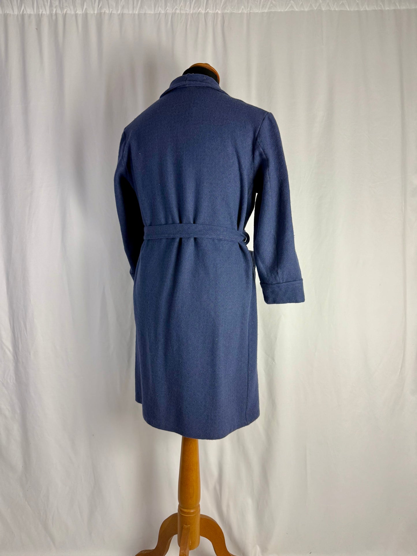 Vestaglia di lana blu con micro fantasia TG. S