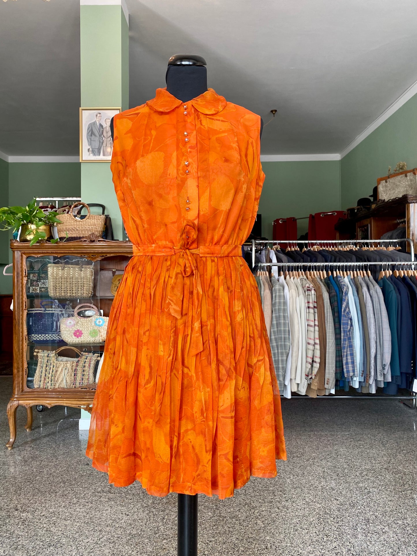 Abito sartoriale anni ‘60 in organza di seta - TG. 38/40