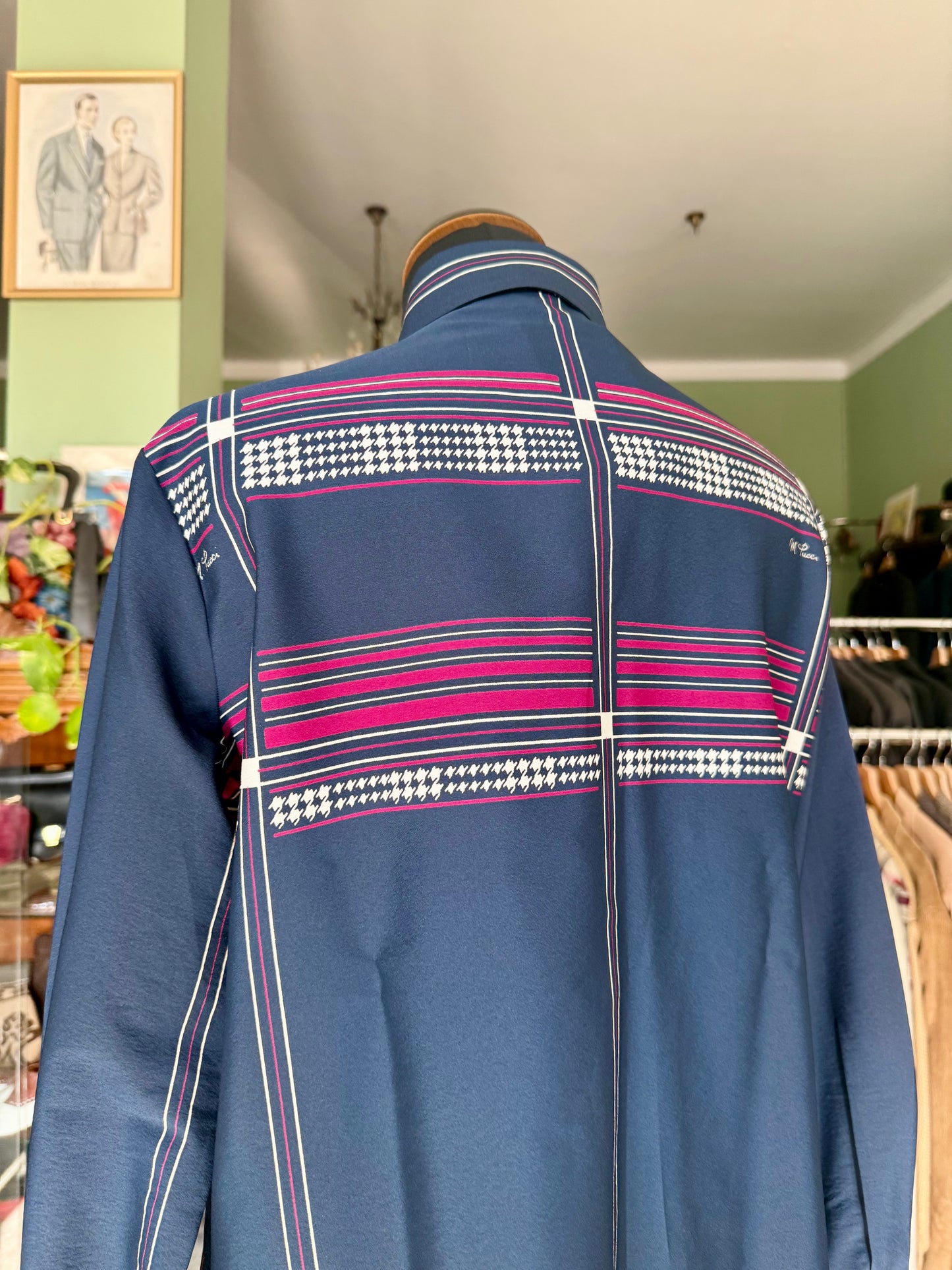 Camicia blu a motivi geometrici - TG. 44