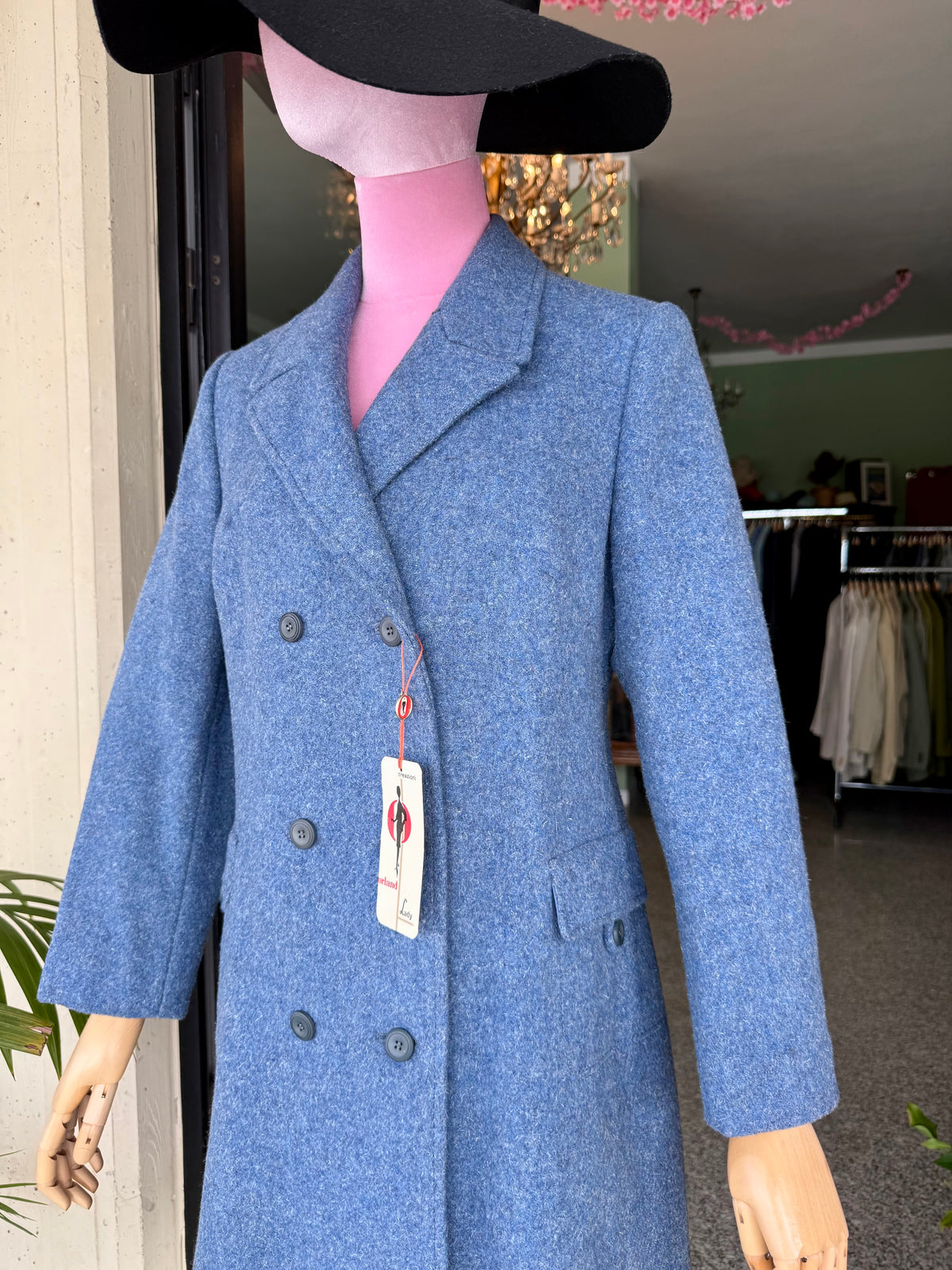 Cappotto NOS ceruleo pura lana vergine - TG. 40/42