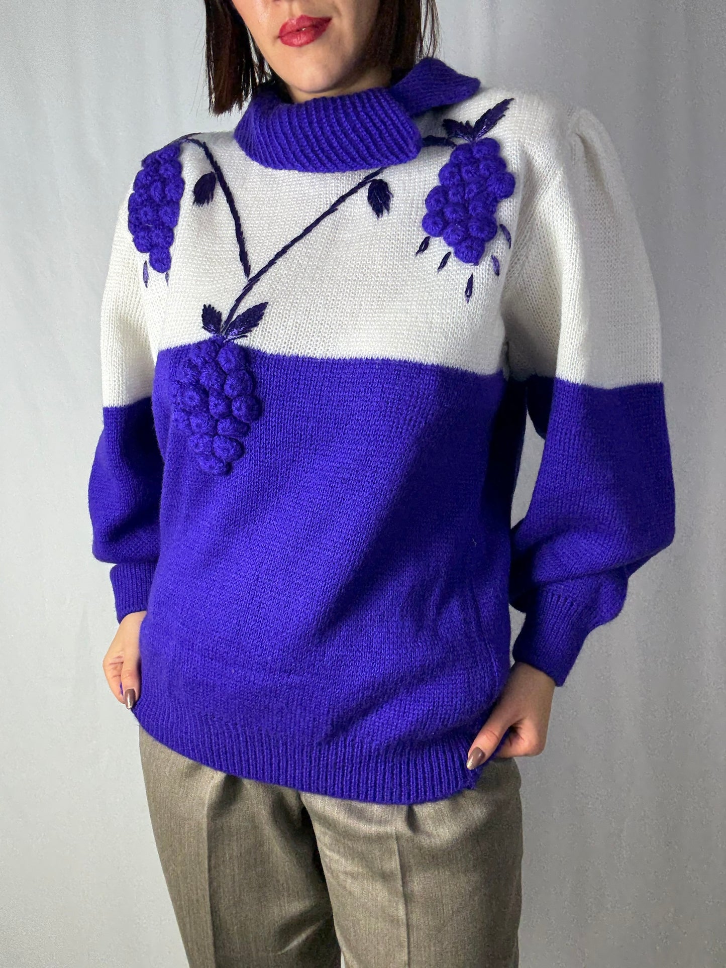 Maglione con grappoli d’uva 🍇 - TG. 44-50