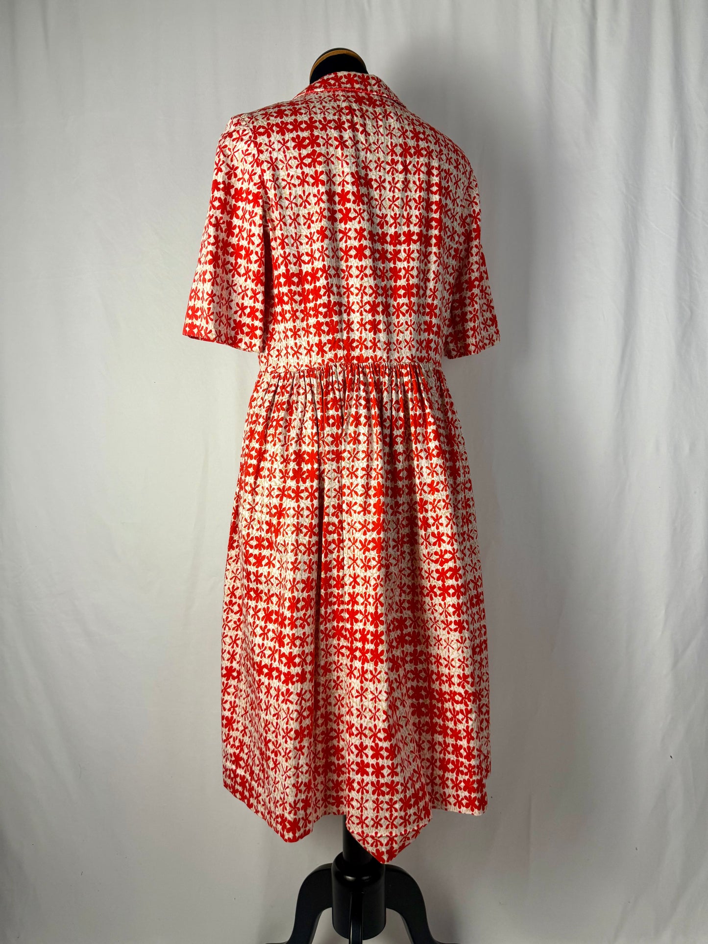 Abito anni ‘50 con fiori rossi - TG. 42