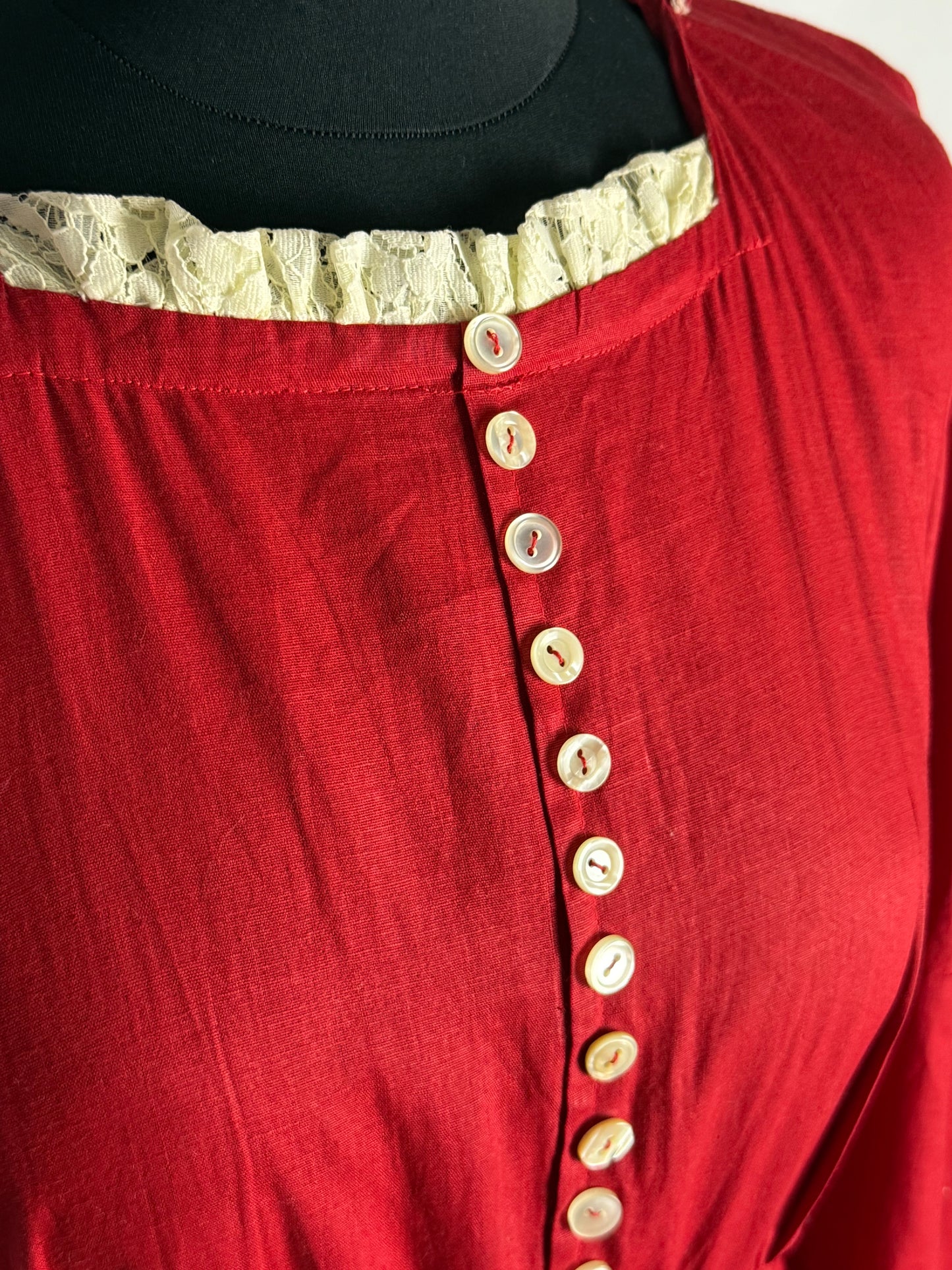 Abito anni ‘70 sartoriale rosso - TG. 42