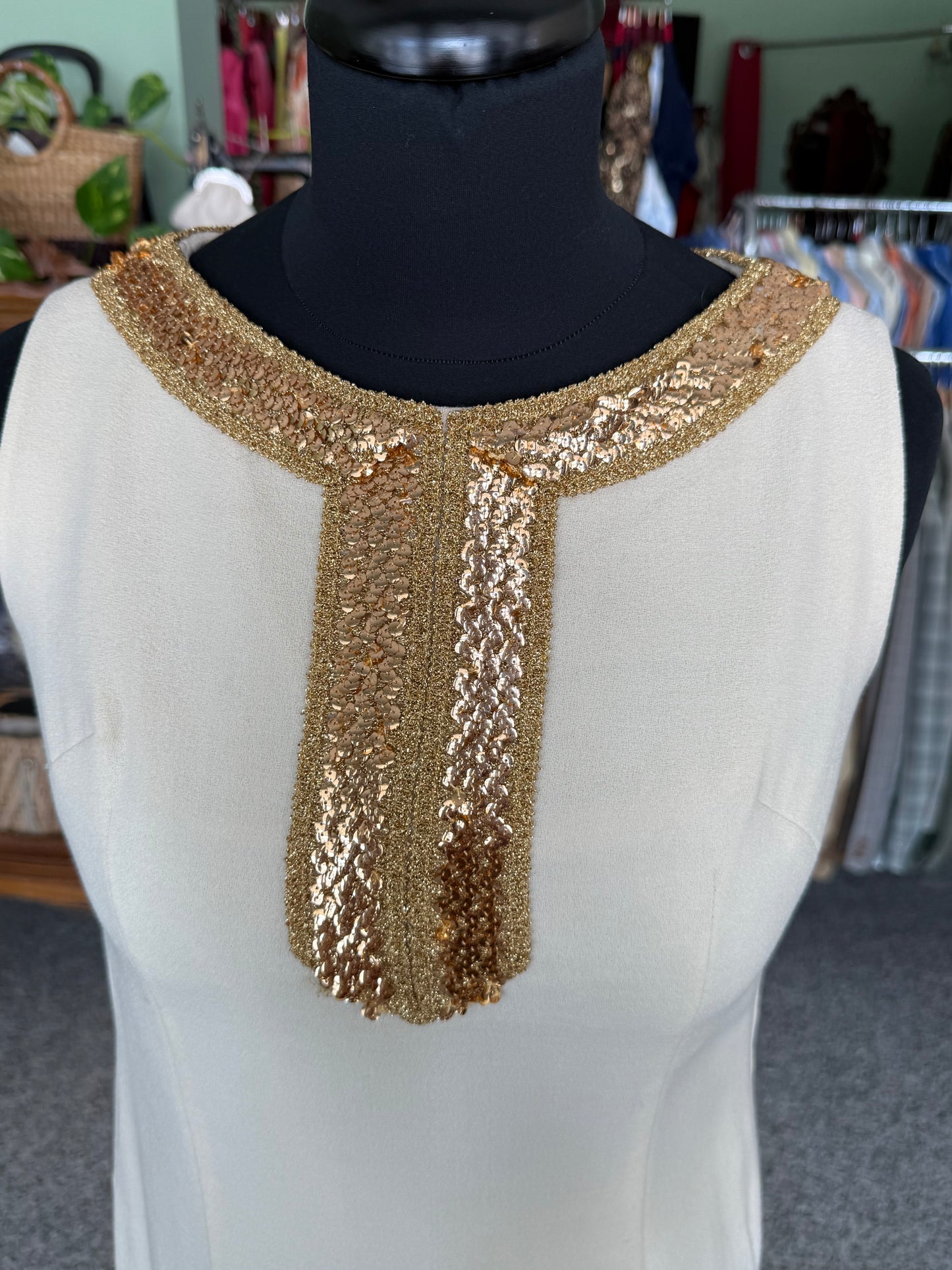 Mini dress anni ‘60 con strass oro - TG. 38